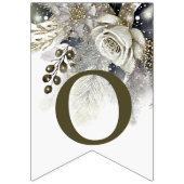 ウェルカムウェディングパーティシルバーゴールデンホワイトローズ バンティングフラッグ (第2の旗)