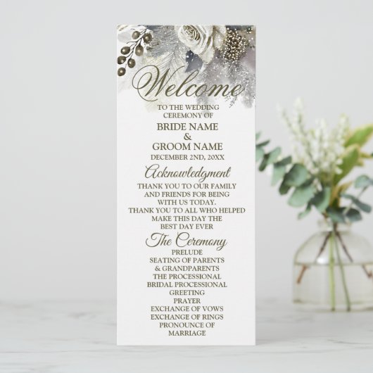ウェルカムウェディングパーティシルバーゴールデンホワイトローズ プログラム (スタンド正面)