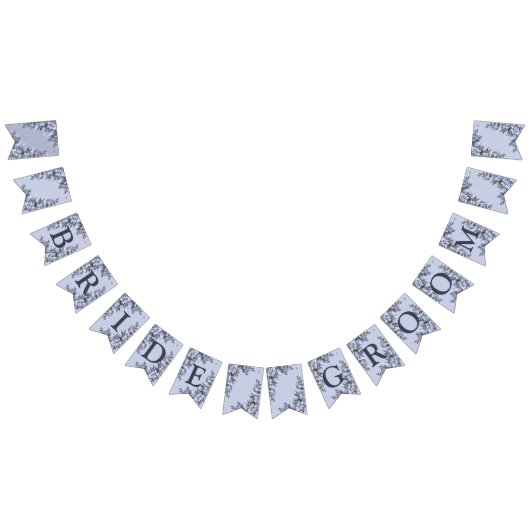 ウェルカムウェディングパーティネイビーブルーグレーデコーモダンル バンティングフラッグ (全)