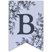 ウェルカムウェディングパーティネイビーブルーグレーデコーモダンル バンティングフラッグ (第3の旗)