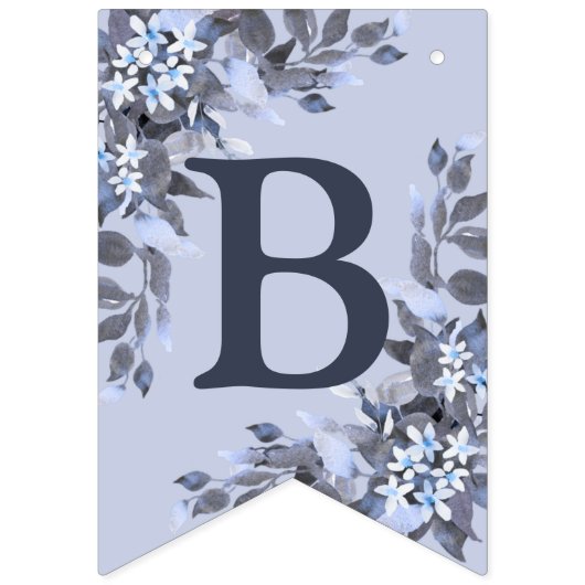 ウェルカムウェディングパーティネイビーブルーグレーデコーモダンル バンティングフラッグ (第3の旗)