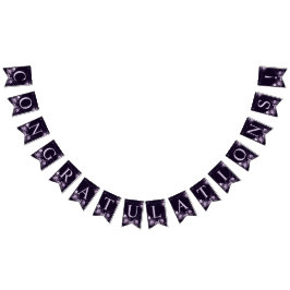 ウェルカムウェディングパーティパープルフローラバイオレットフレーム バンティングフラッグ