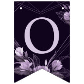 ウェルカムウェディングパーティパープルフローラバイオレットフレーム バンティングフラッグ (第2の旗)