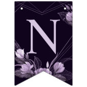 ウェルカムウェディングパーティパープルフローラバイオレットフレーム バンティングフラッグ (第3の旗)