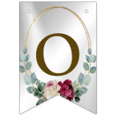 ウェルカムウェディングパーティピンクレッドフローラグリーンゴールデン バンティングフラッグ (第2の旗)