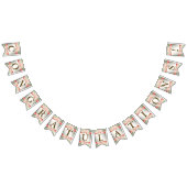 ウェルカムウェディングパーティピーチオレンジ素朴フローラ バンティングフラッグ (全)