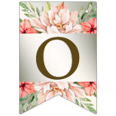 ウェルカムウェディングパーティピーチオレンジ素朴フローラ バンティングフラッグ (第2の旗)