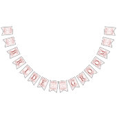 ウェルカムウェディングパーティピーチピンクデコモダンール バンティングフラッグ (全)