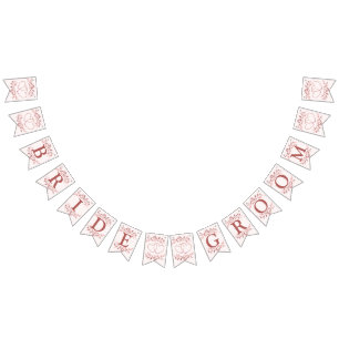 ウェルカムウェディングパーティピーチピンクデコモダンール バンティングフラッグ