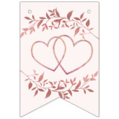 ウェルカムウェディングパーティピーチピンクデコモダンール バンティングフラッグ (第1の旗)