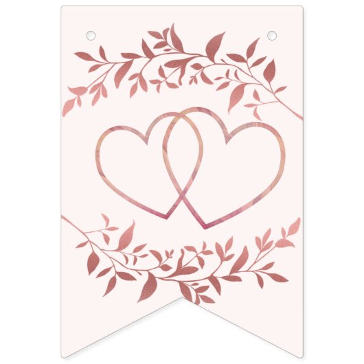 ウェルカムウェディングパーティピーチピンクデコモダンール バンティングフラッグ (第1の旗)