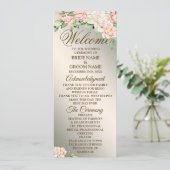 ウェルカムウェディングパーティーウォーターカラーピーチフラワー プログラム (スタンド正面)