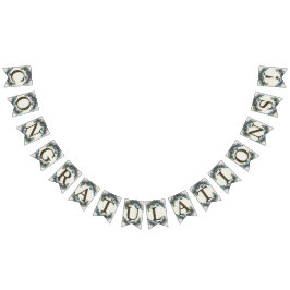 ウェルカムウェディングパーティーグリーンパープル葉エレガント バンティングフラッグ