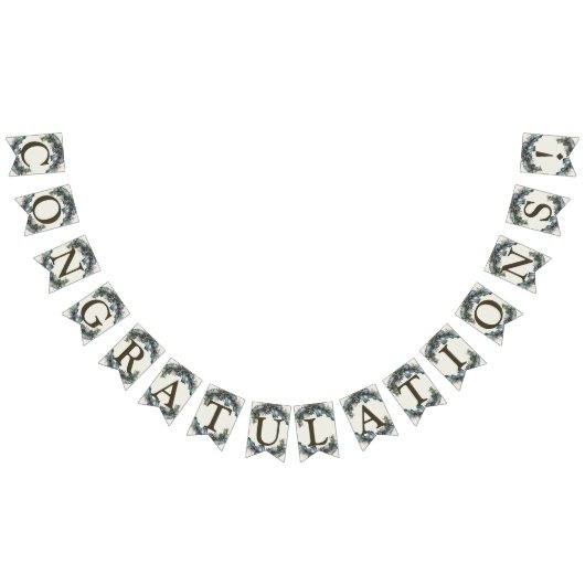 ウェルカムウェディングパーティーグリーンパープル葉エレガント バンティングフラッグ (全)