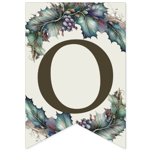 ウェルカムウェディングパーティーグリーンパープル葉エレガント バンティングフラッグ (第2の旗)