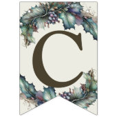 ウェルカムウェディングパーティーグリーンパープル葉エレガント バンティングフラッグ (第1の旗)