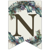 ウェルカムウェディングパーティーグリーンパープル葉エレガント バンティングフラッグ (第3の旗)