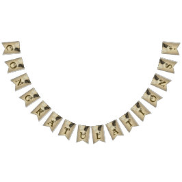 ウェルカムウェディングパーティーゴールデングリッター新郎新婦 バンティングフラッグ