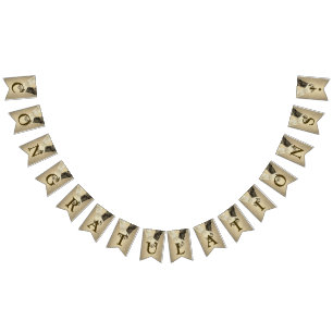 ウェルカムウェディングパーティーゴールデングリッター新郎新婦 バンティングフラッグ