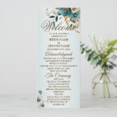 ウェルカムウェディングパーティーターコイズフラワー離れ金ゴールド プログラム (スタンド正面)