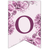 ウェルカムウェディングパーティーピンクエレガントの花モダン バンティングフラッグ (第2の旗)