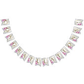 ウェルカムウェディングパーティーピンクカラフルフローラゴールデン バンティングフラッグ (全)