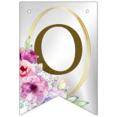 ウェルカムウェディングパーティーピンクカラフルフローラゴールデン バンティングフラッグ (第2の旗)