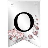 ウェルカムウェディングパーティーピンクピーチシャイニーハート バンティングフラッグ (第2の旗)