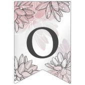 ウェルカムウェディングパーティーピンクフラワーズシルバーエレガント バンティングフラッグ (第2の旗)