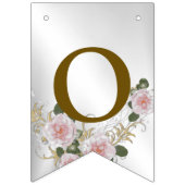 ウェルカムウェディングパーティーピンクフローラシルバーエレガント バンティングフラッグ (第2の旗)