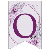 ウェルカムウェディングパーティーピンクフローラ紫 バンティングフラッグ (第2の旗)