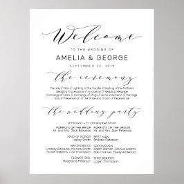 ウェルカムウェディングプログラムのサイン ポスター