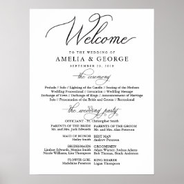 ウェルカムウェディングプログラムのサイン ポスター