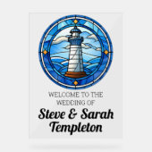 ウェルカムウェディングレセプションサインライトハ航海のウス アクリルサイン (正面)