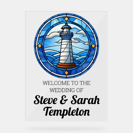 ウェルカムウェディングレセプションサインライトハ航海のウス アクリルサイン (正面)