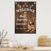 ウェルカムウエスタンカウボーイブーツハット誕生日 ポスター (キッチン)