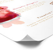 ウェルカムウォーターカラーカクテル結婚のドリンクメニュー ポスター (角)