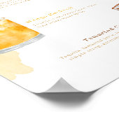 ウェルカムウォーターカラーカクテル結婚のドリンクメニュー ポスター (角)