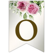 ウェルカムウォーターカラーピンクフローラフレームシャイニーパーティー バンティングフラッグ (第2の旗)