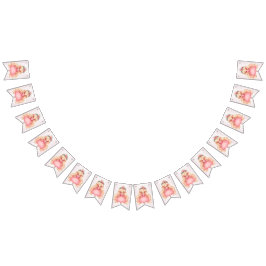 ウェルカムウォーターカラーピンクプリンセス誕生日パーティー バンティングフラッグ