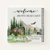 ウェルカムウォーターカラーフォレストキャビンホームレンタルノートボ ノートブック (裏面)