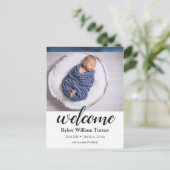 ウェルカムウォーターカラー誕生のお知らせはがき ポストカード (スタンド正面)