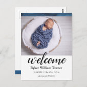 ウェルカムウォーターカラー誕生のお知らせはがき ポストカード (正面/裏面)