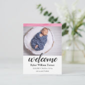 ウェルカムウォーターカラー誕生発表葉書 ポストカード (スタンド正面)