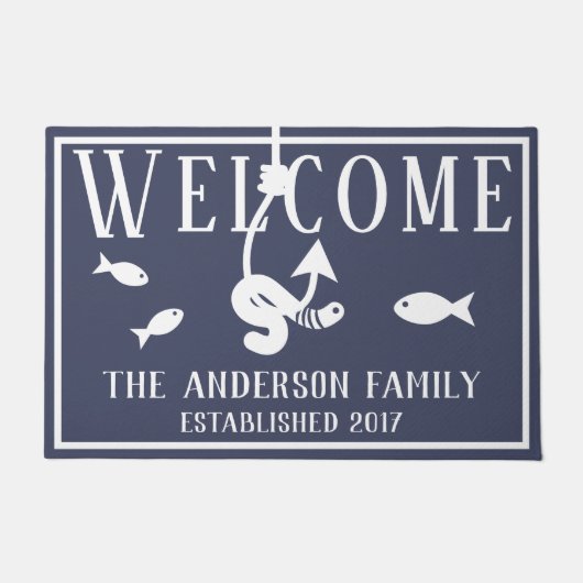 ウェルカムウォームオンアフック&フィッシュレイクハウス ドアマット (正面)