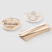 ウェルカムウッドグレイン素朴結婚式 プログラム ハンドファン (組立なし)