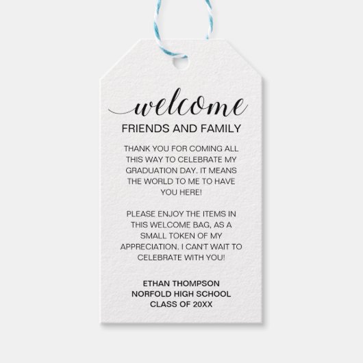 ウェルカムエクセラシションアウトオブタウンゲスト抱き枕 ギフトタグ (正面)