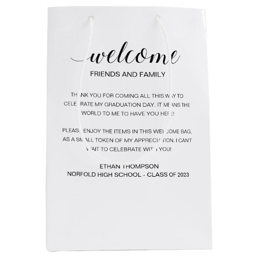 ウェルカムエクセラシションアウトオブタウンゲスト抱き枕 ミディアムペーパーバッグ (正面)