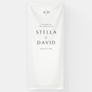 ウェルカムエレガントズ結婚モノグラムDecorバナー 横断幕