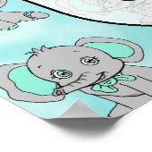 ウェルカムエレファントをテーマにした赤ちゃんシャワーのバナー ポスター (角)